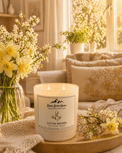 Handgefertigte Duftkerze Cotton Whispers